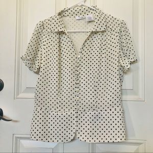 4/$20 East 5th Ladies Blouse Polka Dot Top Size 6